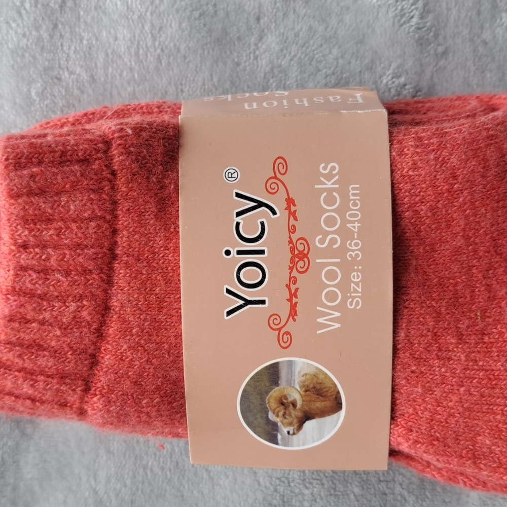 NWT Yoicy Wool Blend Socks 36-40 cm Orange Low Cut Small to Medium